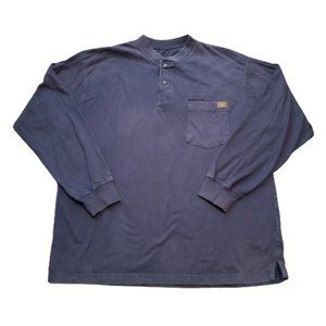 Riggs Workwear Long Sleeve Pocketed T-Shirt Tee Navy Blue | Men's 2XL Workwear